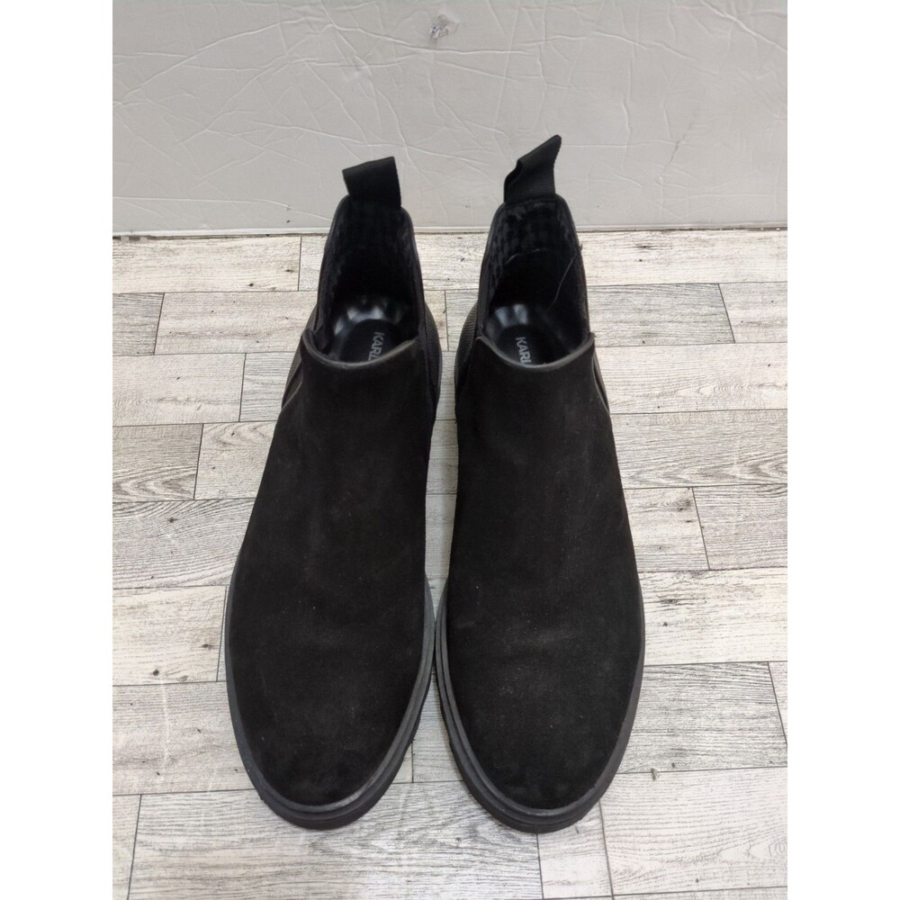 Black suede Karl Lagerfeld Chelsea boots Size 10